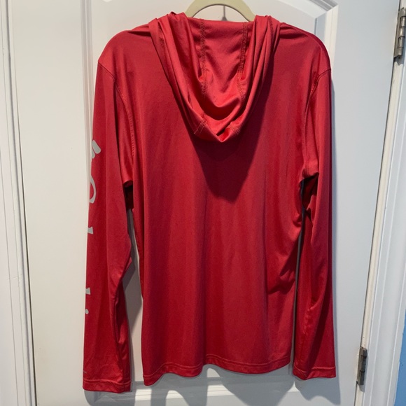 Columbia Bright Salmon Orange Long-sleeve Size Small Running Shirt With Hood - Picture 5 of 6